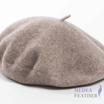 Wool Beret Hat M: 56-58cm / Light Mocha