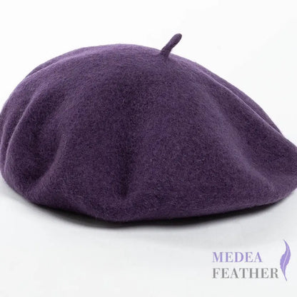 Wool Beret Hat M: 56-58cm / Purple