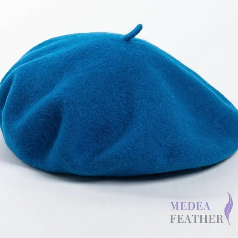 Wool Beret Hat M: 56-58cm / Turquoise