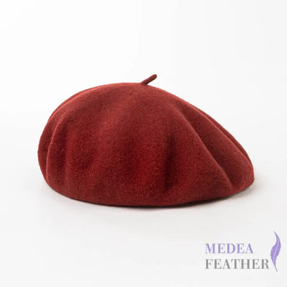 Wool Beret Hat M: 56-58cm / Wine