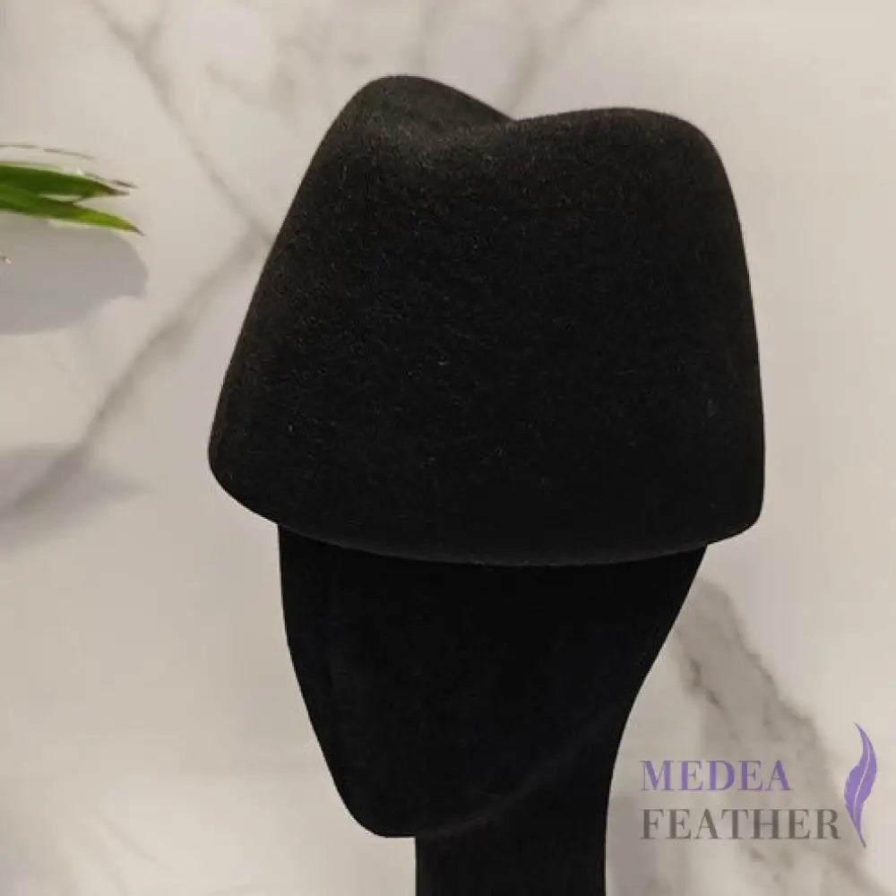 Wool Felt Pillbox Base F02 - Black