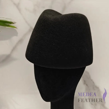 Wool Felt Pillbox Base F02 - Black