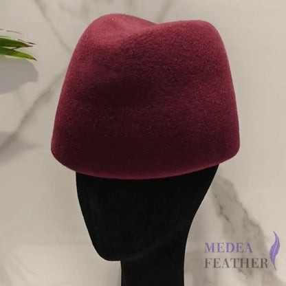 Wool Felt Pillbox Base F02 - Wine