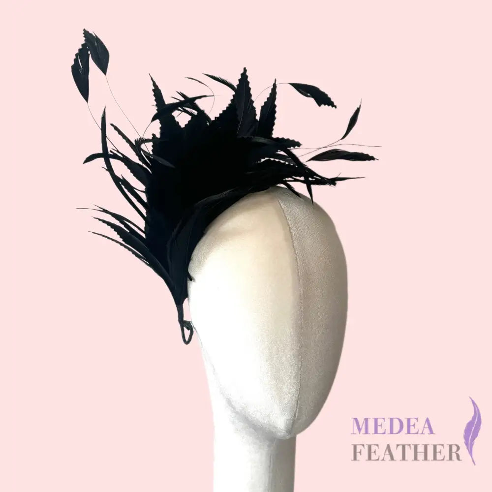 Ziazag Goose Feather & Goose Biot Feather Mount DS260716 - Black