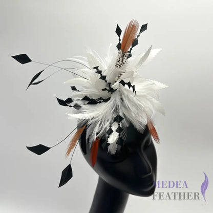 Zigzag Diamond Cut Goose Feather Coque & Pheasant Feather Mount Custom - Please add text below