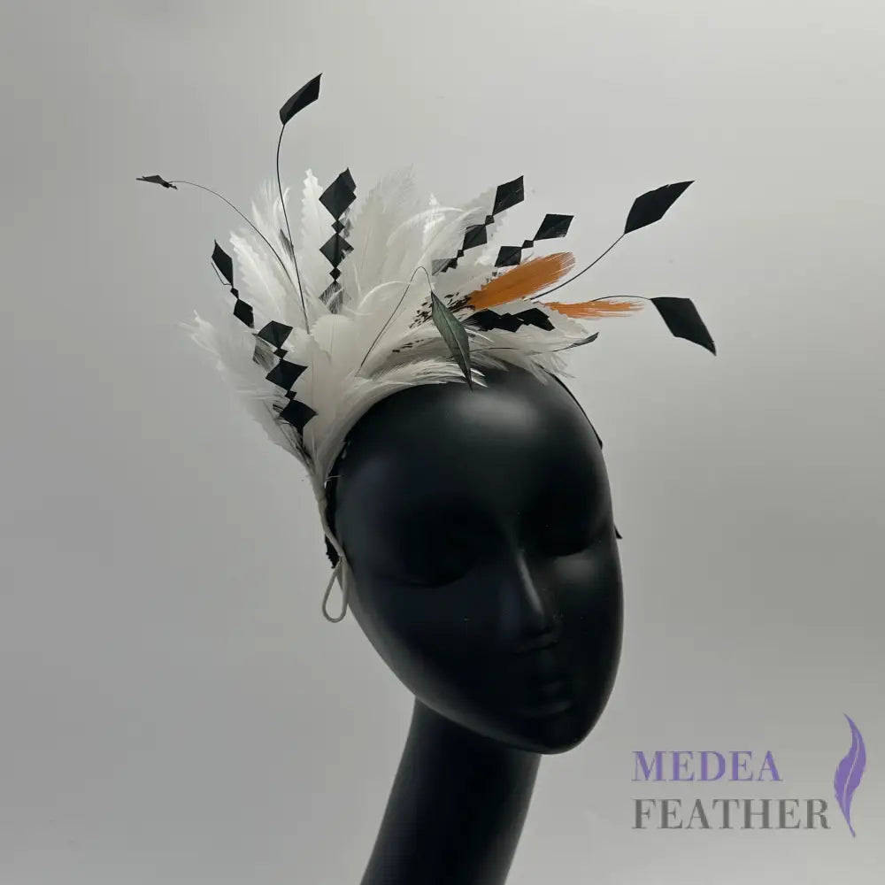Zigzag Diamond Cut Goose Feather Coque & Pheasant Feather Mount Custom - Please add text below