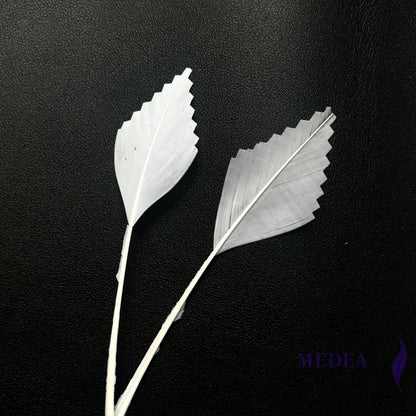 Zigzag Edge Hard Goose Feather-Pack of 20 - #02 white