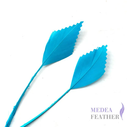 Zigzag Edge Hard Goose Feather-Pack of 20 - #78 turquoise